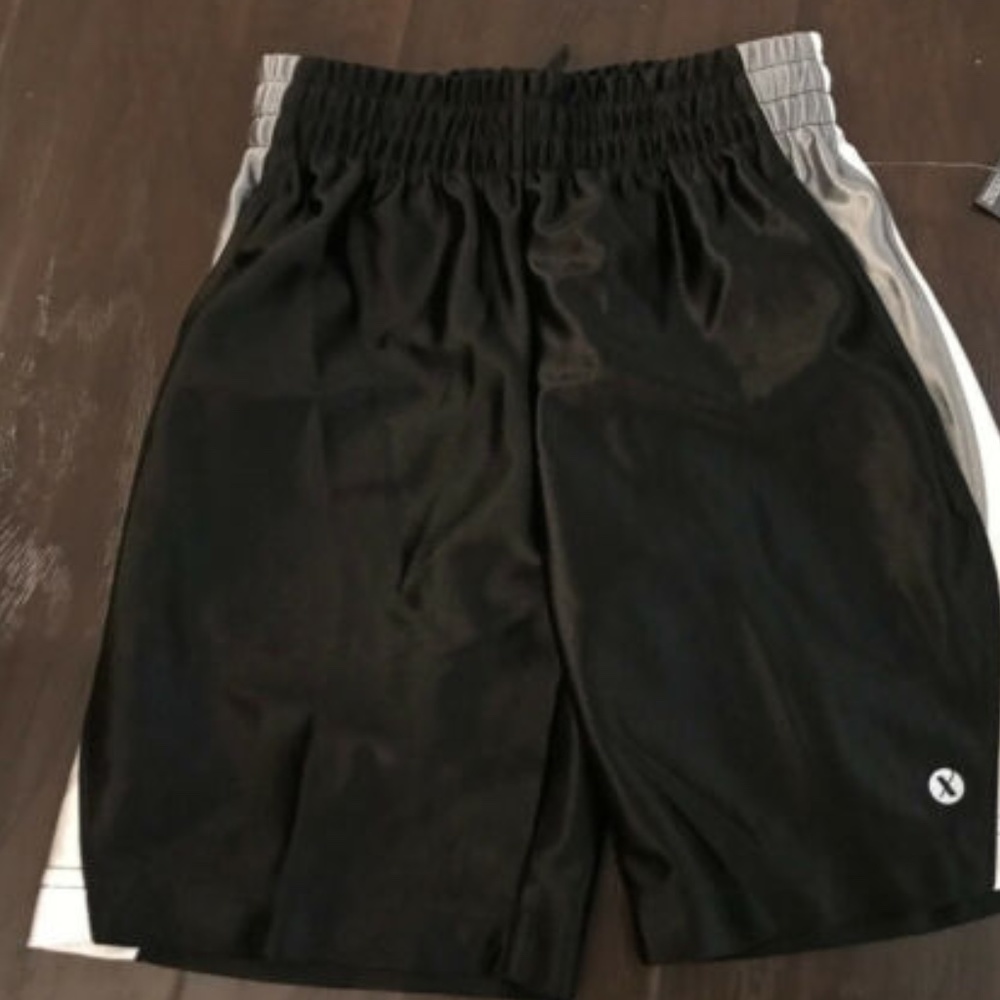 Boy's Xersion Black/Gray/White Basketball Shorts